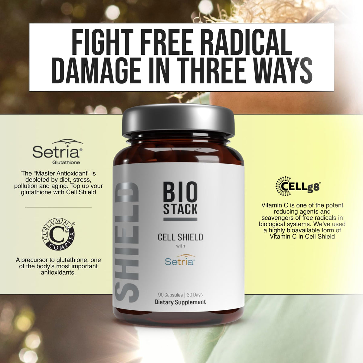 BIOSTACK Cell Shield 500mg Glutathione Liposomal en lifestyle