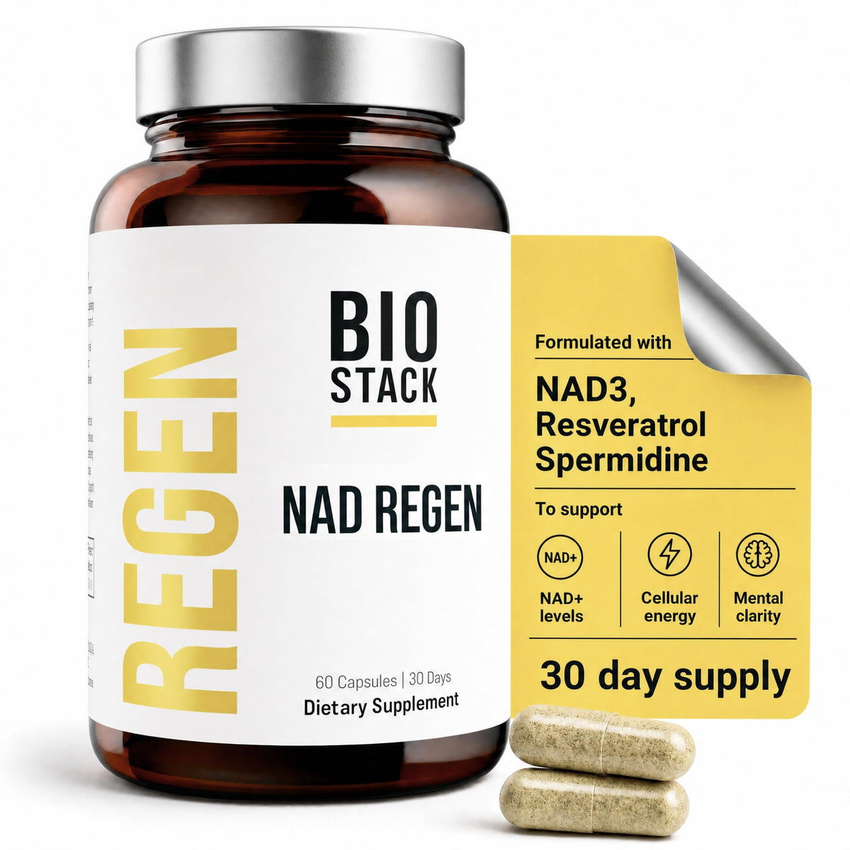 BIOSTACK NAD Regen complément en gélules, vue de face