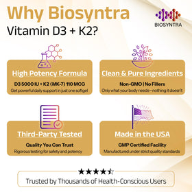 Biosyntra Vitamine D3 + K2 gélules végétales ouvertes