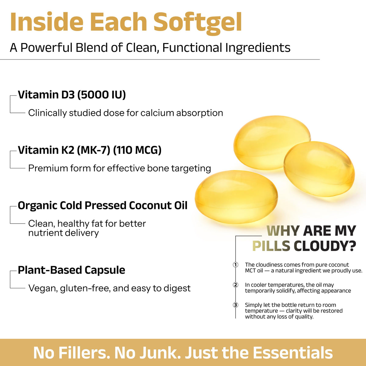 Biosyntra Vitamine D3 + K2 gélules végétales sur fond blanc