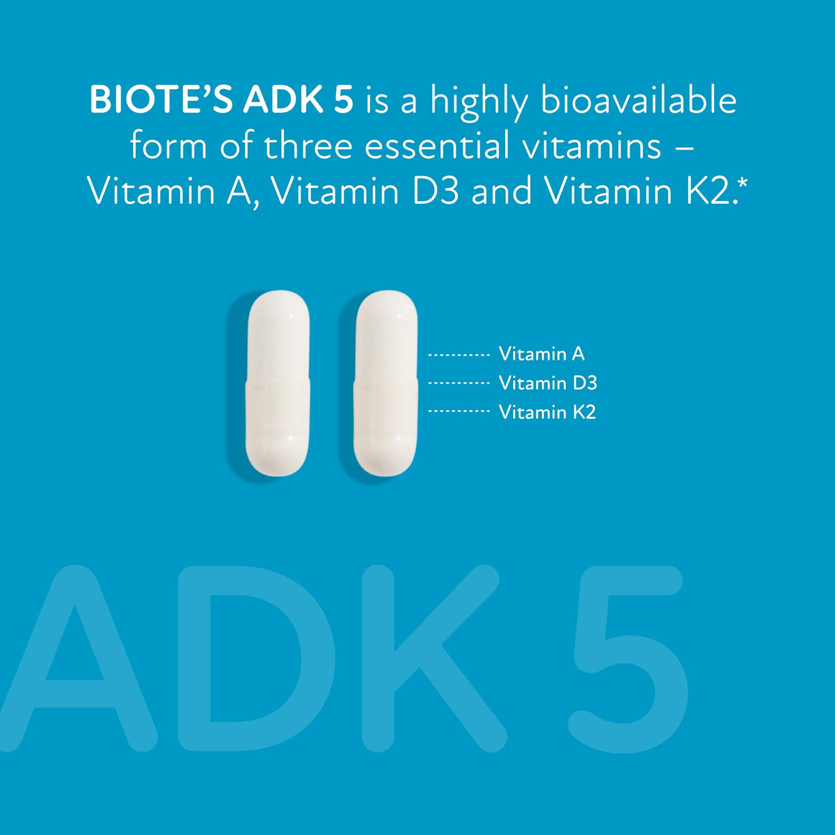 Biote ADK 5 Complément Alimentaire 90 Capsules avec étiquette