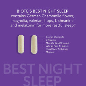 Biote Complément Alimentaire Sommeil 60 Capsules - Étiquette
