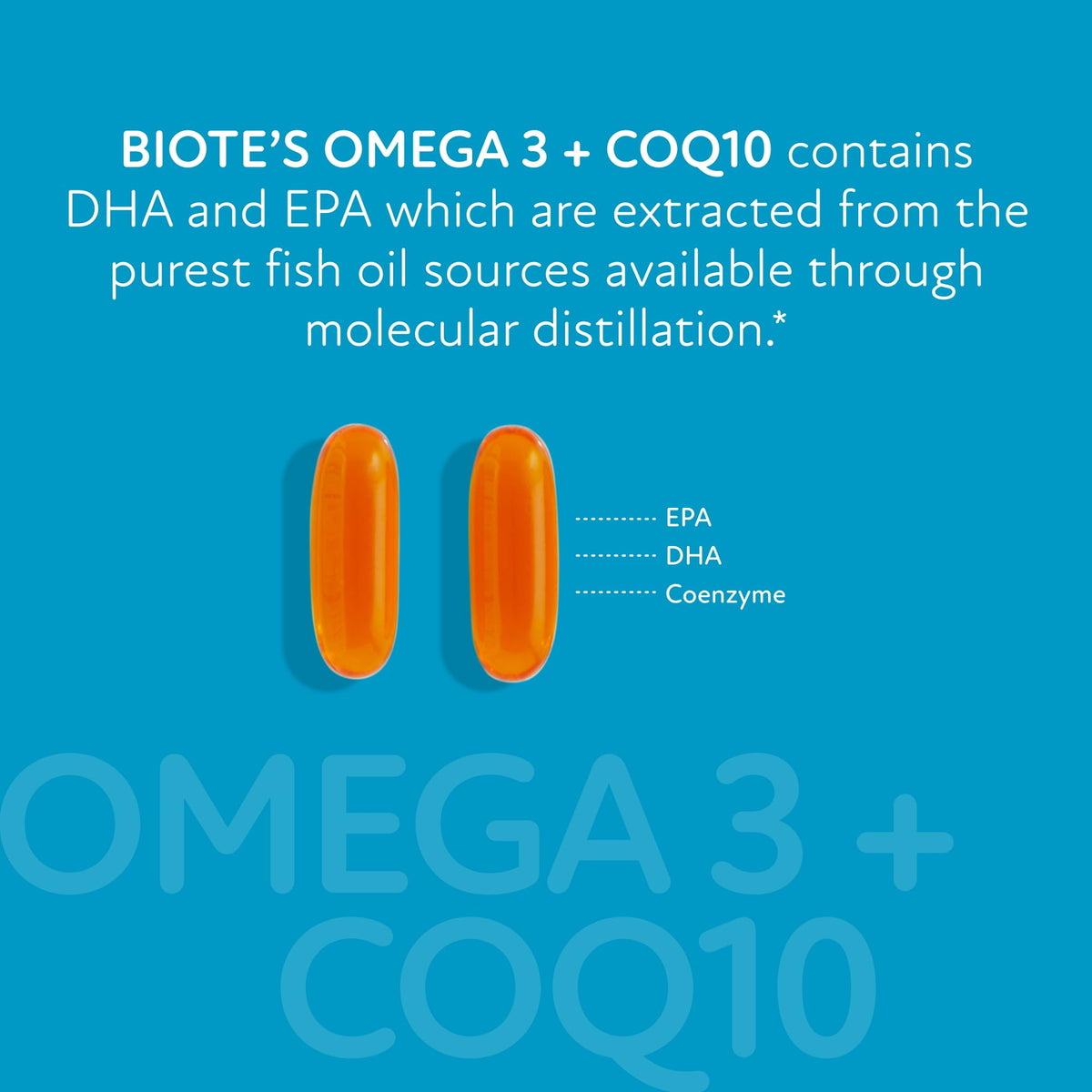 Biote Omega 3 + CoQ10 gélules ouvertes montrant le contenu