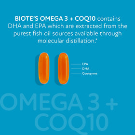 Biote Omega 3 + CoQ10 gélules ouvertes montrant le contenu