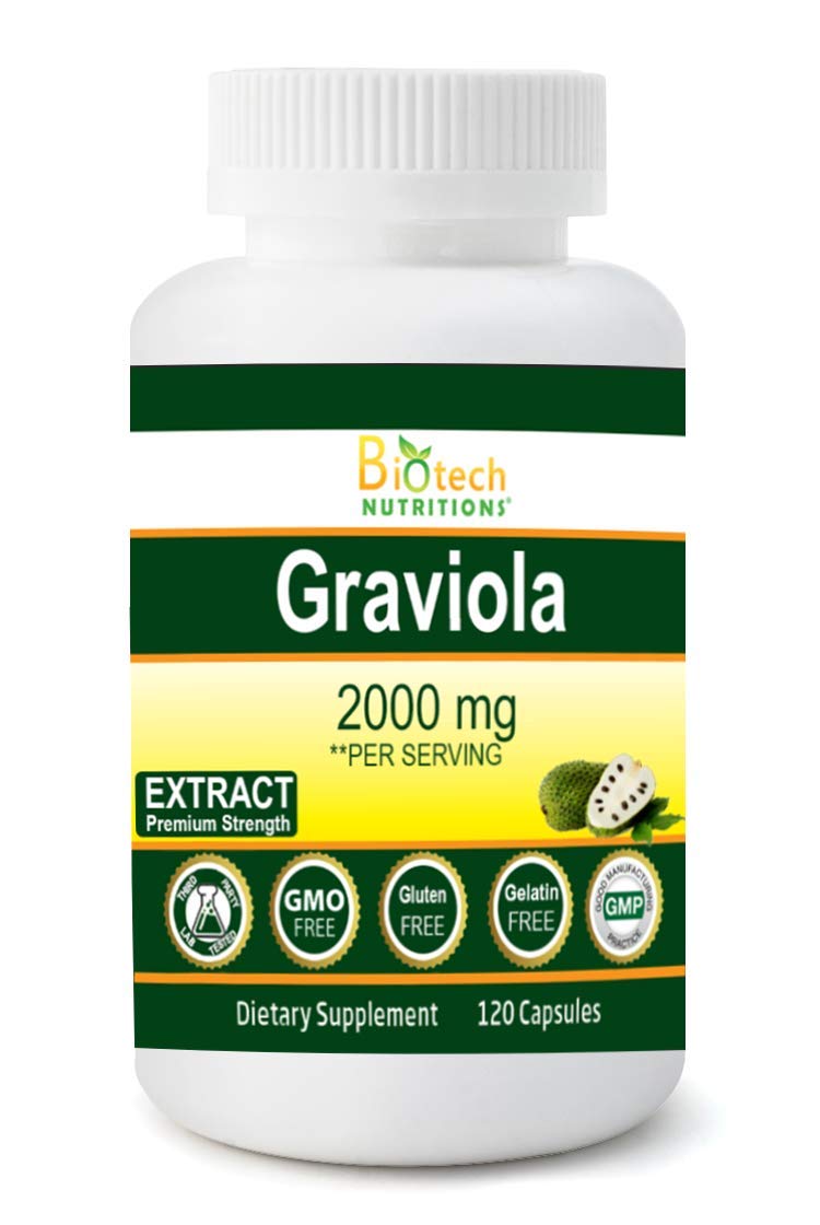 Biotech Nutritions Extrait de Graviola 2000 mg Capsules Végétales