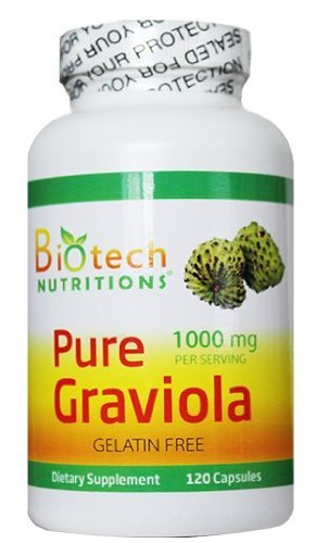Biotech Nutritions Graviola Pure 1000 mg 120 capsules végétales vue avant