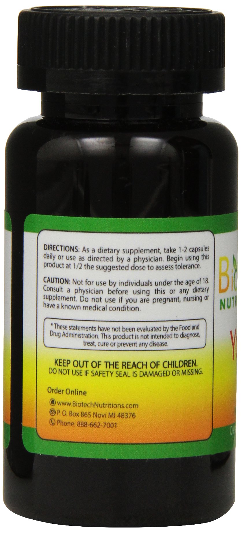 Biotech Nutritions Yohimbine HCl 120 gélules arrière