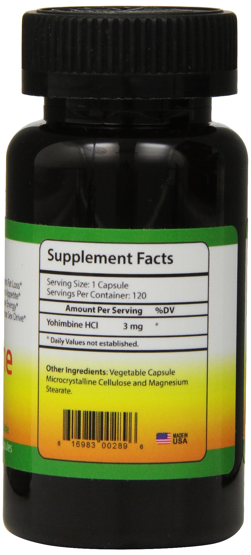 Biotech Nutritions Yohimbine HCl 120 gélules côté