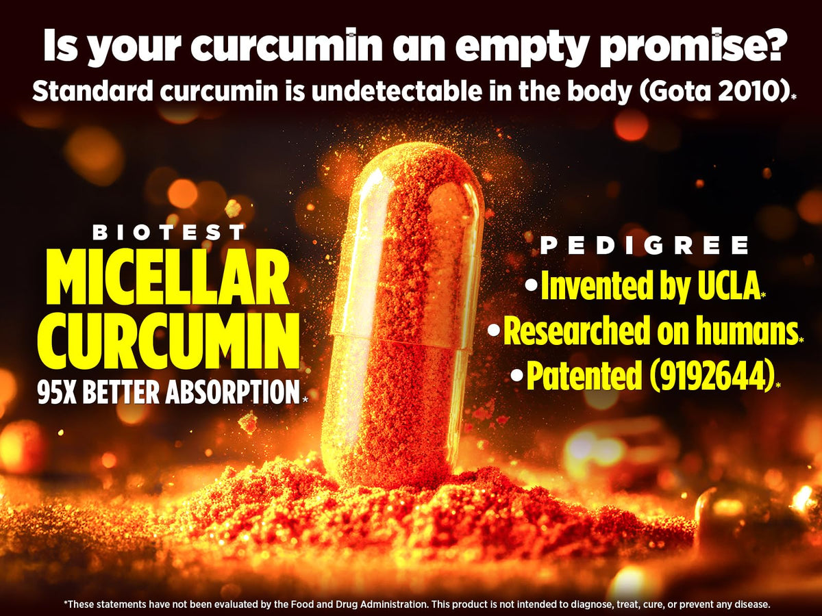 Biotest Curcuma Micellaire 400mg capsule sur fond blanc