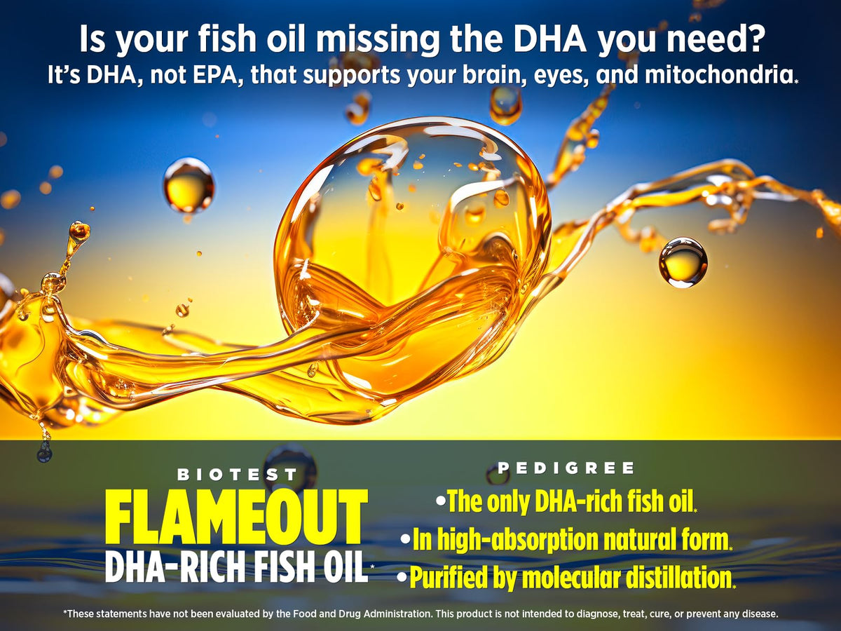 Biotest Flameout 5X DHA Huile de Poisson 4200mg étiquette