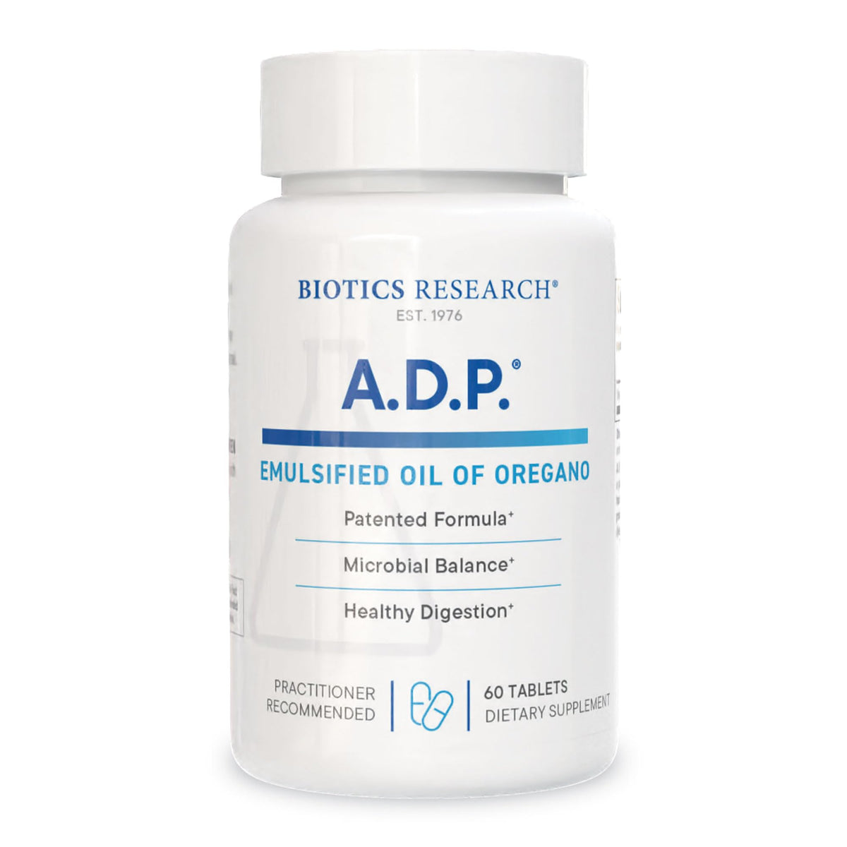 BIOTICS RESEARCH A.D.P. Huile d'Origan Émulsifiée 50mg flacon avant