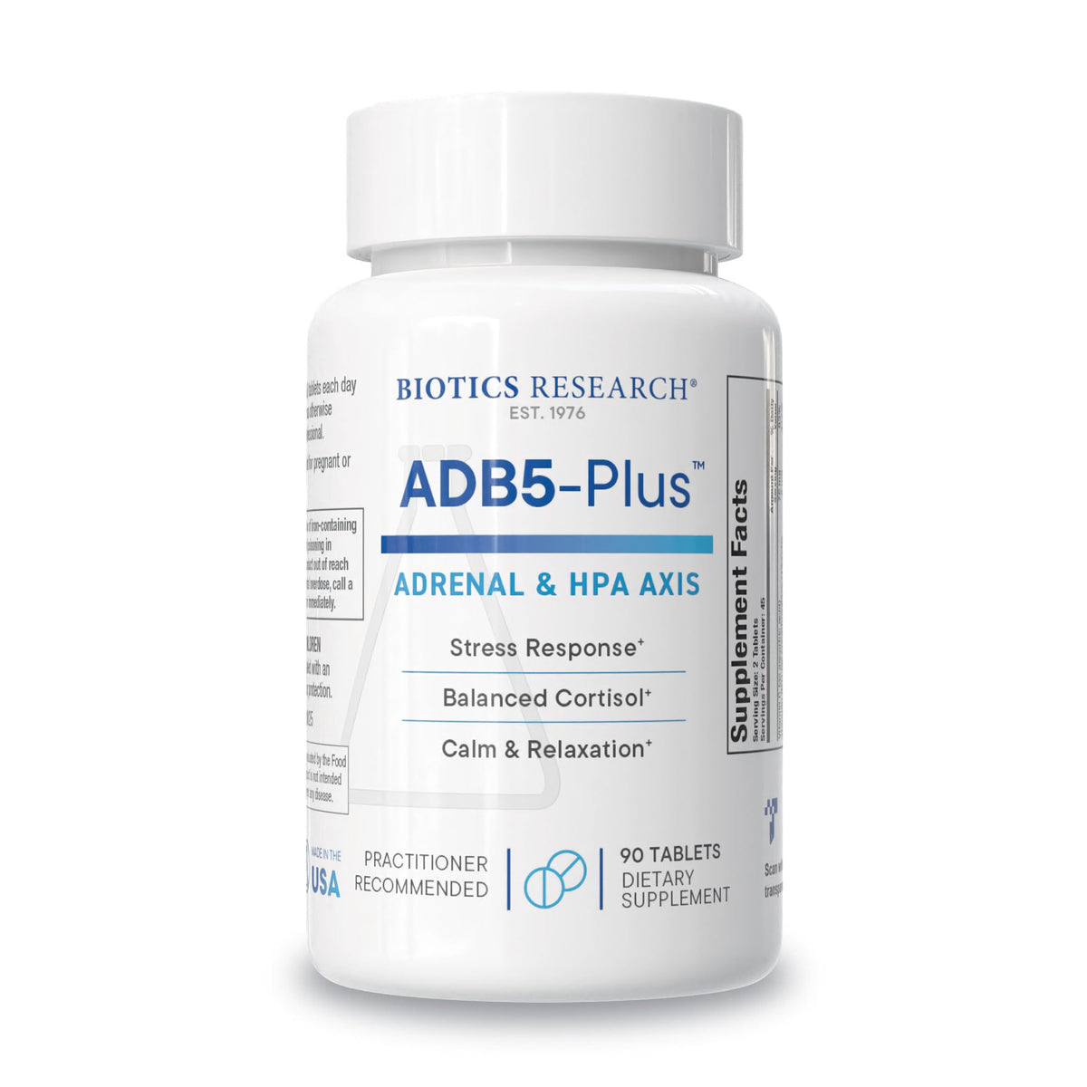 BIOTICS RESEARCH ADB5-Plus 90 Comprimés vue de face