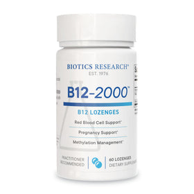 BIOTICS RESEARCH B12-2000™ Vitamine B12 2000 mcg comprimés vue avant