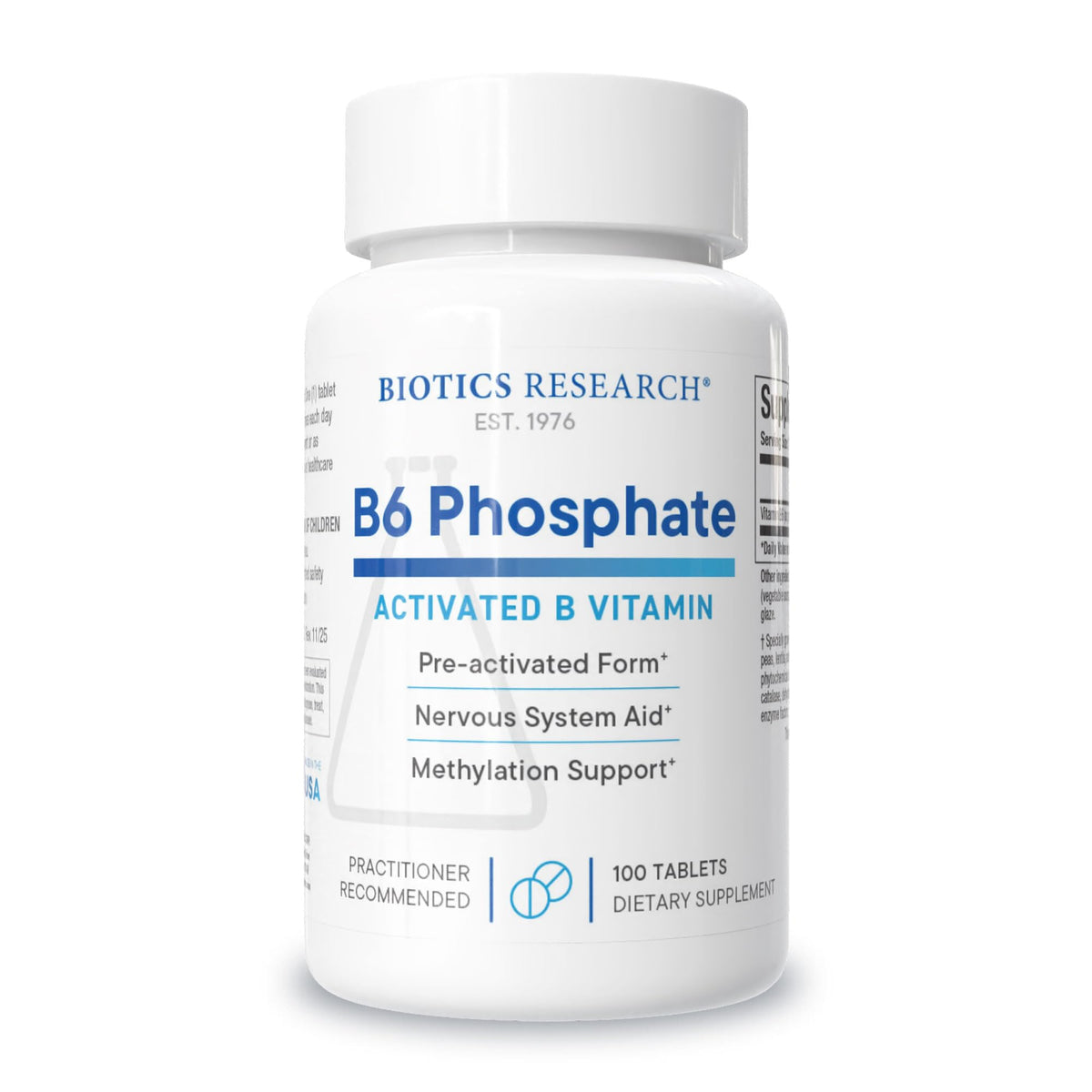 BIOTICS RESEARCH B6 Phosphate 100 comprimés, vue avant