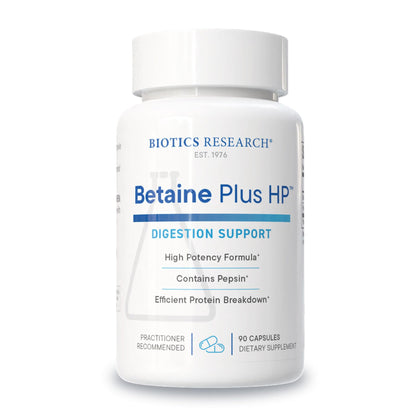 BIOTICS RESEARCH Betaine Plus HP HCL 700mg capsules front view