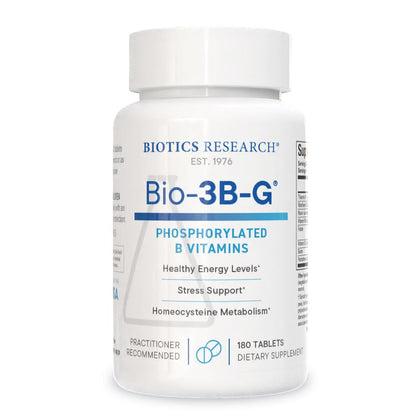 BIOTICS RESEARCH Bio-3B-G Complexe de Vitamines B 180 comprimés vue avant