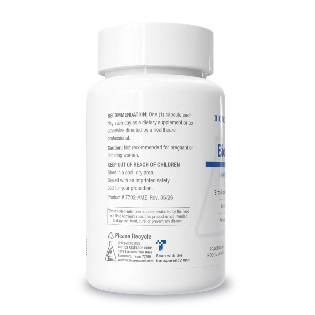 BIOTICS RESEARCH Bio FCTS 90 capsules sur fond blanc