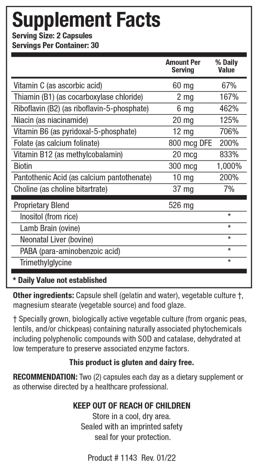 BIOTICS RESEARCH Bio GGG B Complex capsule close-up