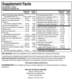 BIOTICS RESEARCH Bio Multi Plus Multivitamines 270 comprimés en gros plan