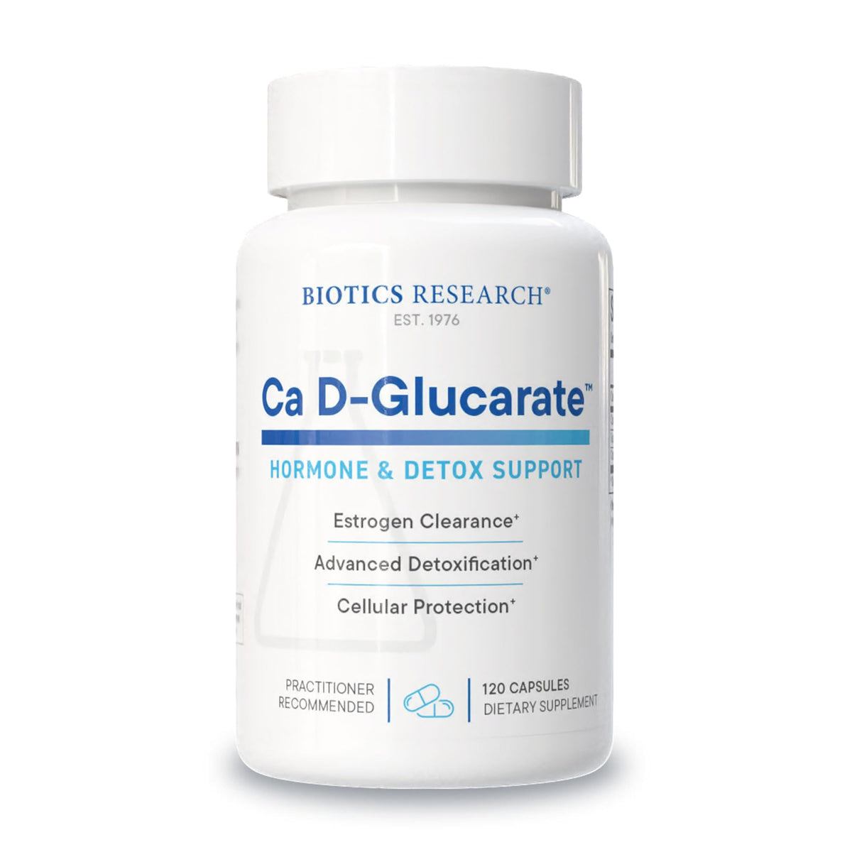 BIOTICS RESEARCH Calcium D-Glucarate 120 comprimés, vue de face