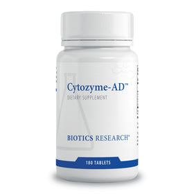 BIOTICS RESEARCH Cytozyme-AD 180 comprimés devant un fond neutre