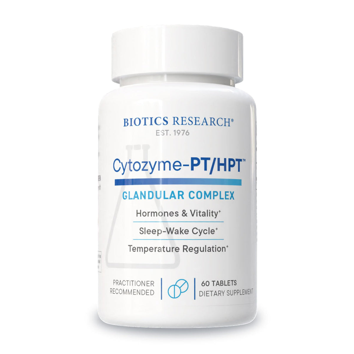 BIOTICS RESEARCH Cytozyme PT HPT 40mg 60 comprimés - vue de face