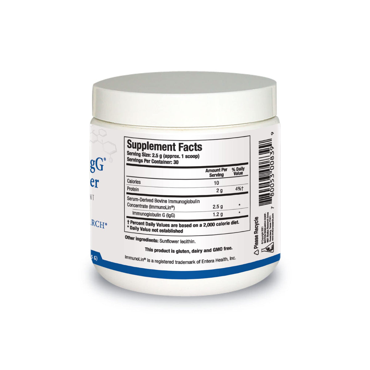 BIOTICS RESEARCH daily wellness-gG™ Poudre Concentrée 2,6 Oz contenu