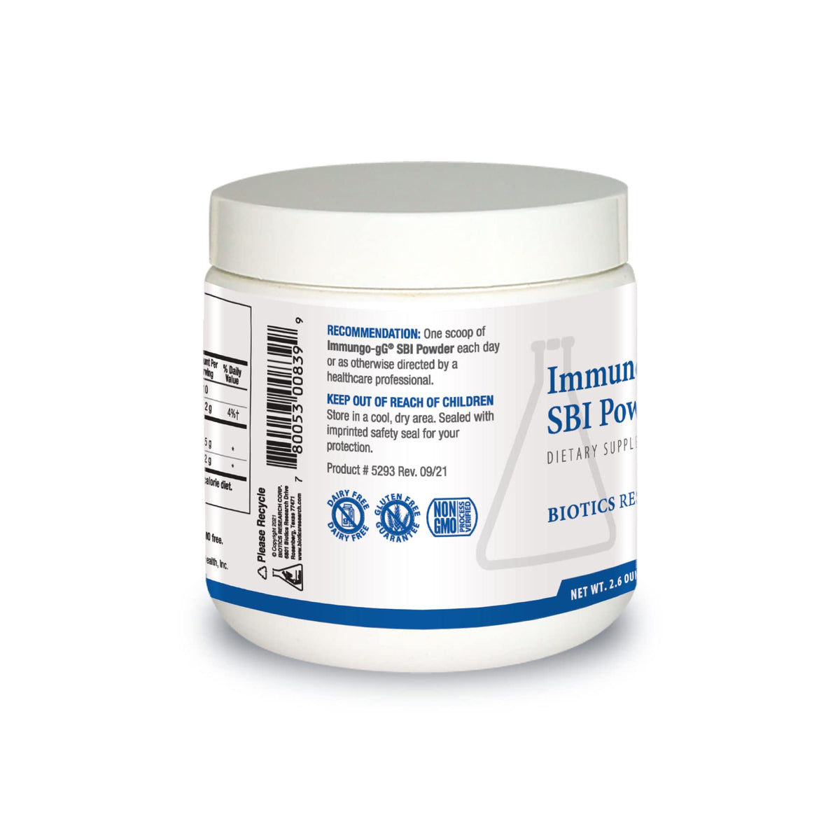 BIOTICS RESEARCH daily wellness-gG™ Poudre Concentrée 2,6 Oz emballage