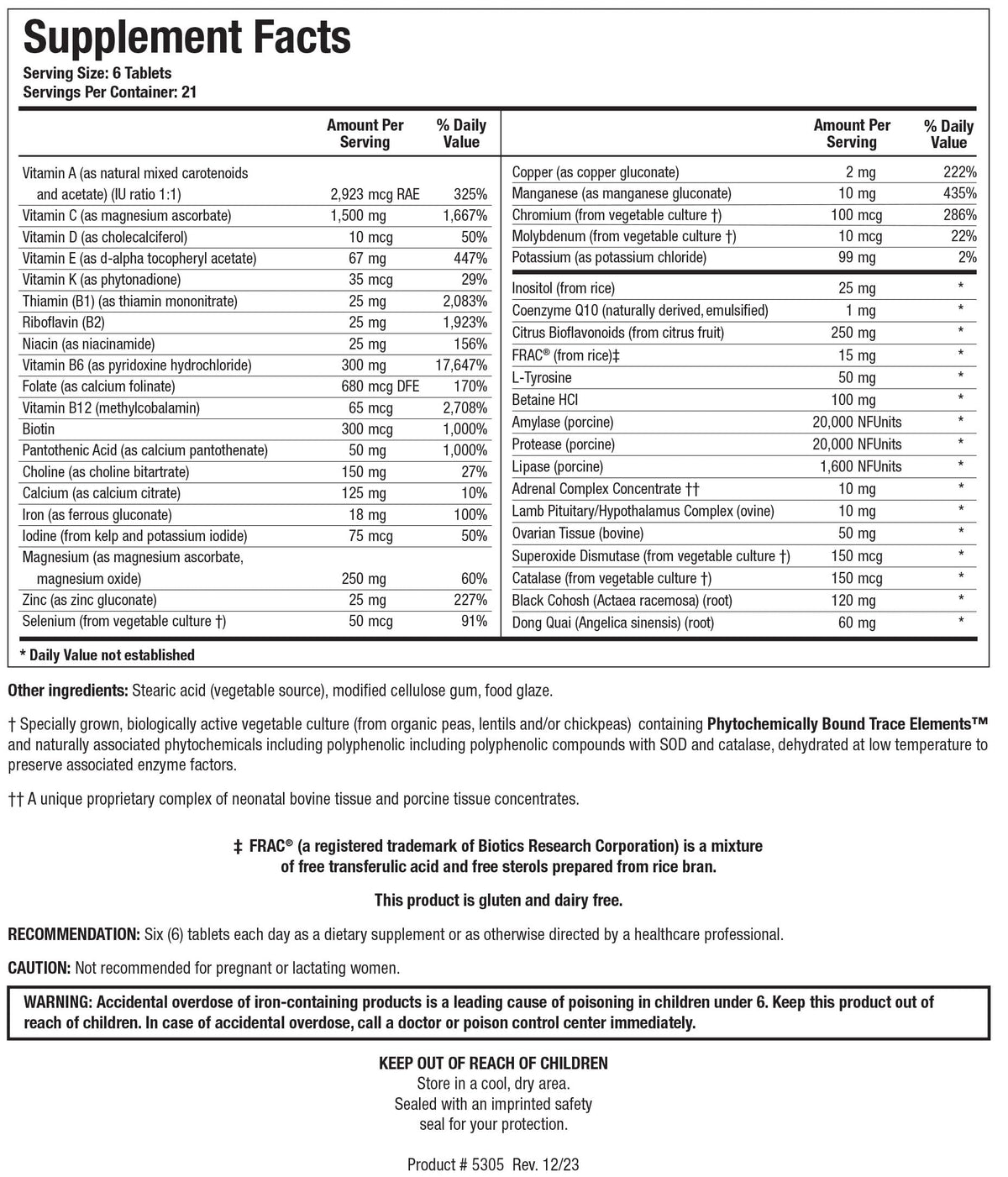 BIOTICS RESEARCH Equi Fem emballage et étiquette
