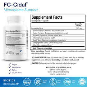 BIOTICS RESEARCH FC Cidal™ Mélange Herbal 500 mg - capsules dans l'emballage
