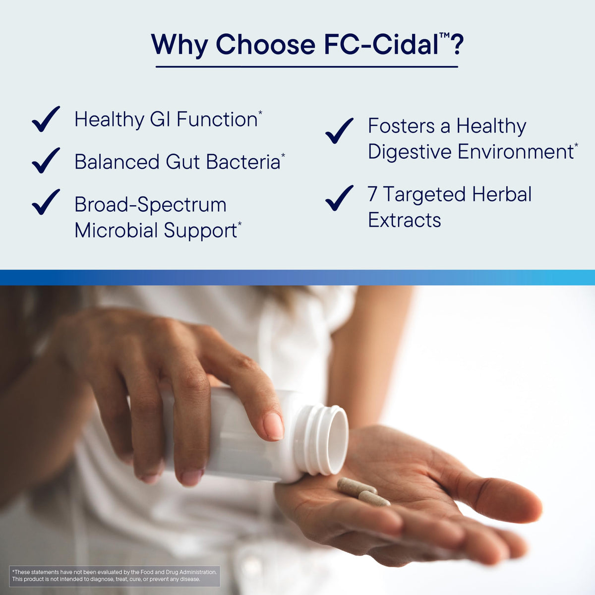 BIOTICS RESEARCH FC Cidal™ Mélange Herbal 500 mg - capsules sur une surface