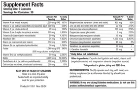 BIOTICS RESEARCH GlucoBalance complément alimentaire 180 comprimés détails de l'étiquette