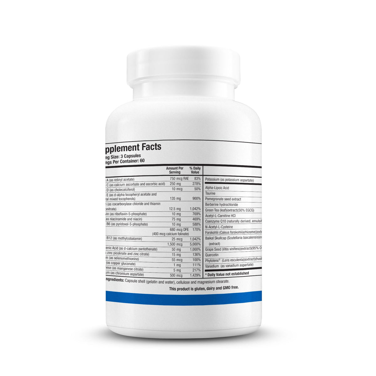 BIOTICS RESEARCH GlucoResolve Multivitamine Avancée 210g étiquette