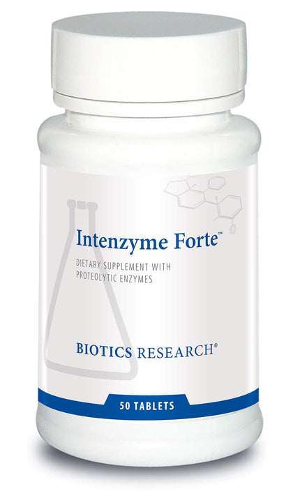 BIOTICS RESEARCH Intenzyme Forte™ 50 comprimés en boîte