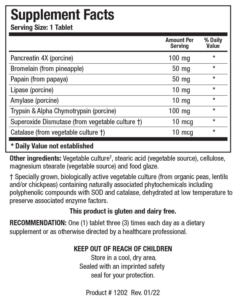 BIOTICS RESEARCH Intenzyme Forte™ emballage et informations