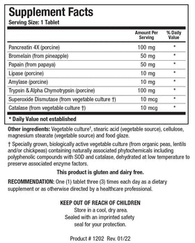 BIOTICS RESEARCH Intenzyme Forte™ emballage et informations