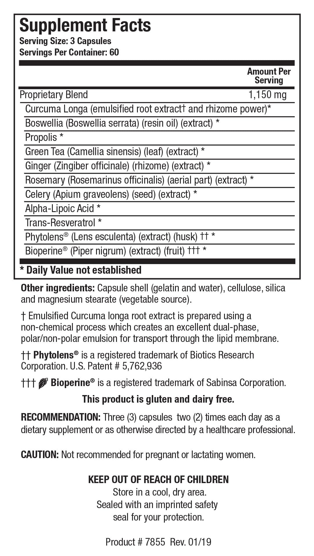 BIOTICS RESEARCH KappArest™ Curcuma 180 capsules - ouverture du pot