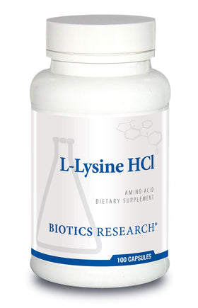 BIOTICS RESEARCH L-Lysine HCl 100 capsules vue de face