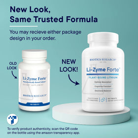 BIOTICS RESEARCH Li Zyme Forte comprimés dans une main