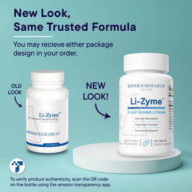 BIOTICS RESEARCH Li Zyme Lithium 50 mcg boîte ouverte