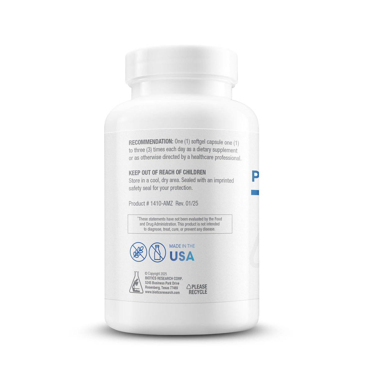 BIOTICS RESEARCH Phosphatidylcholine 420mg comprimés sur une table