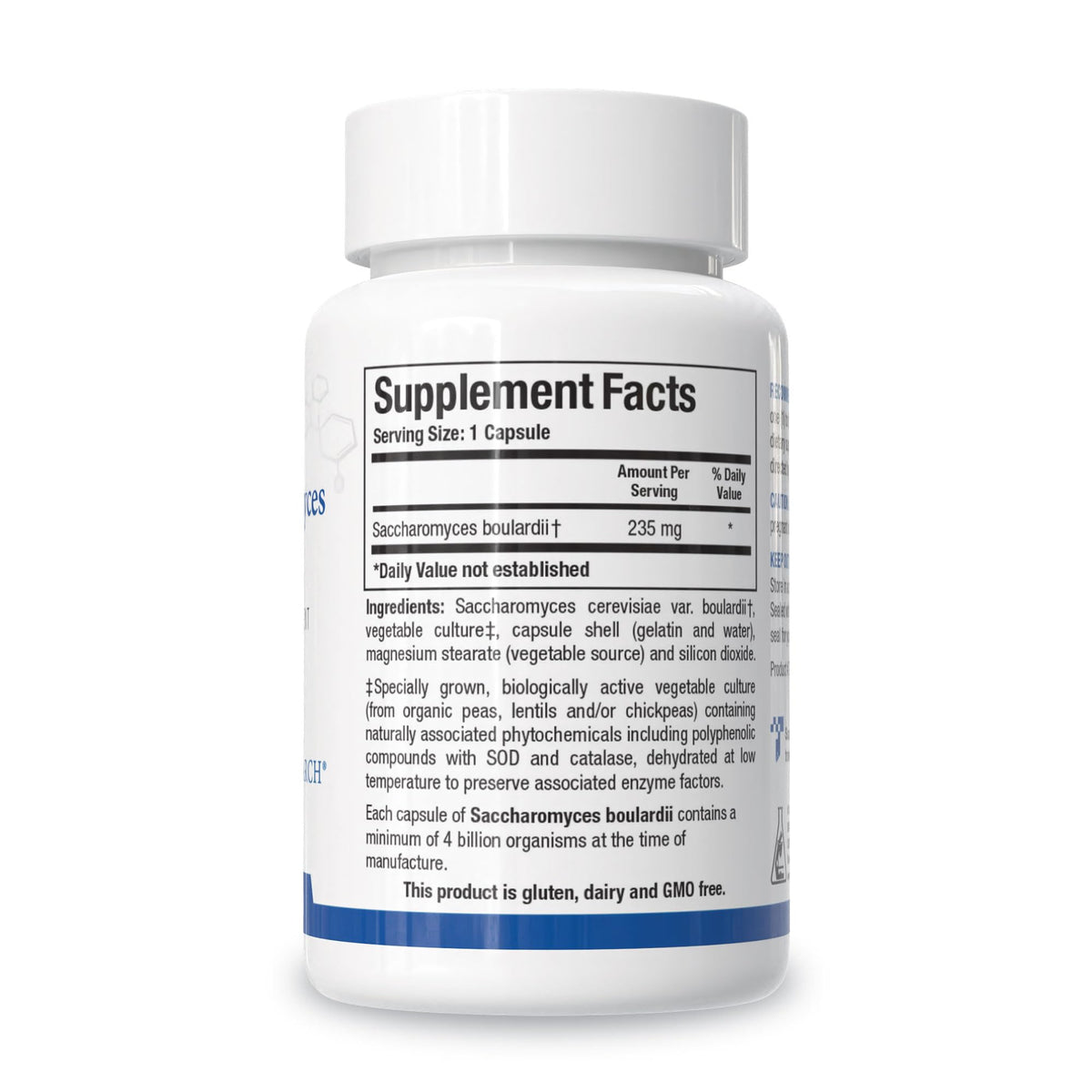 BIOTICS RESEARCH Saccharomyces boulardii 235 mg capsules side view