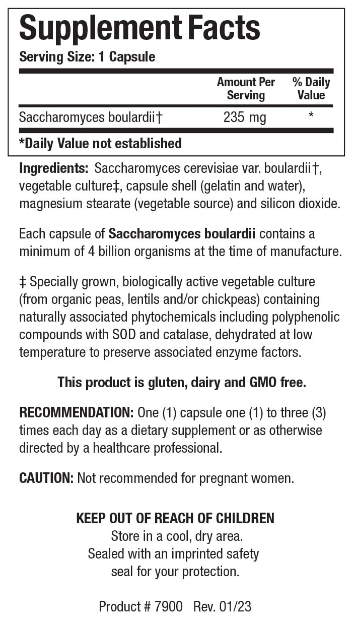 BIOTICS RESEARCH Saccharomyces boulardii 60 capsules packaging