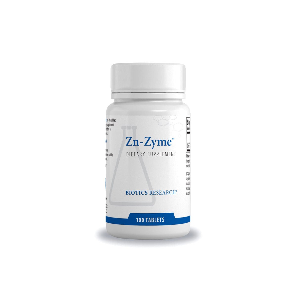 BIOTICS RESEARCH Zn-Zyme 15 mg Zinc 100 Tablettes - vue avant