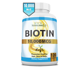 Biotine 10 000 mcg Décatela, capsules sur une surface blanche