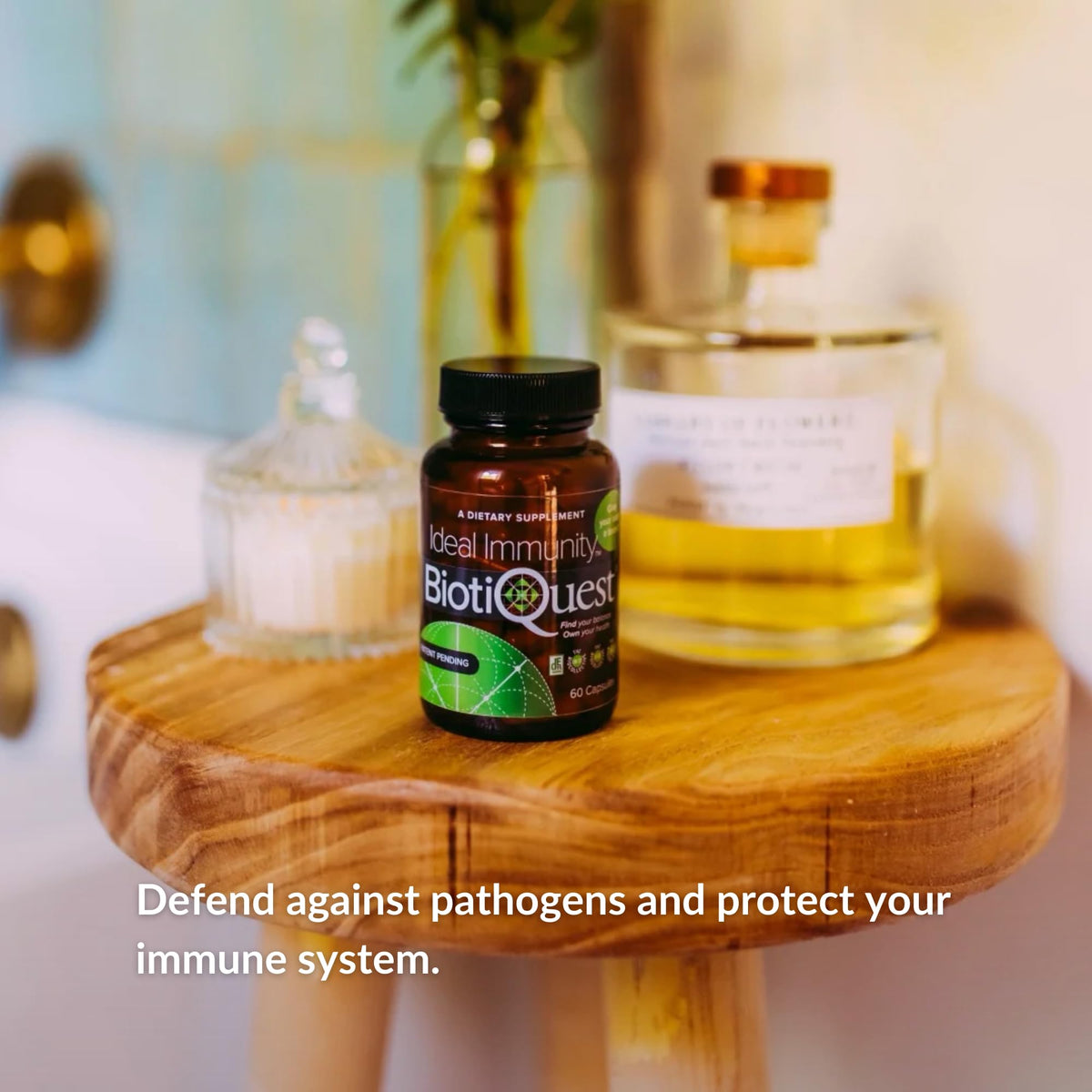 BiotiQuest Probiotiques Idéal daily wellnessé 60 capsules sur une table