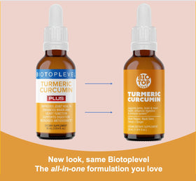 BIOTOPLEVEL Curcuma Liquide 95% Curcuminoïdes flacon côté