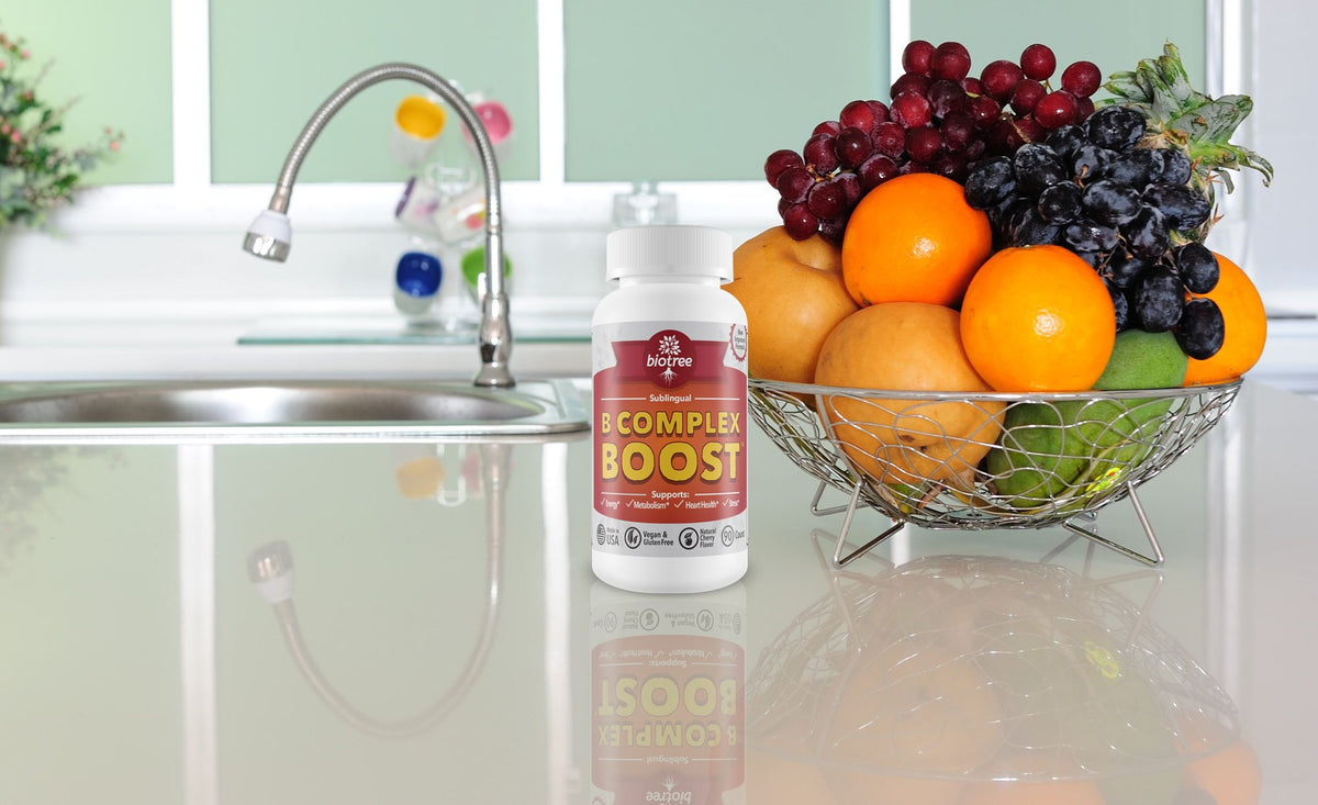 BioTree Labs Complément Alimentaire B12 Complexe, vue latérale de la boîte