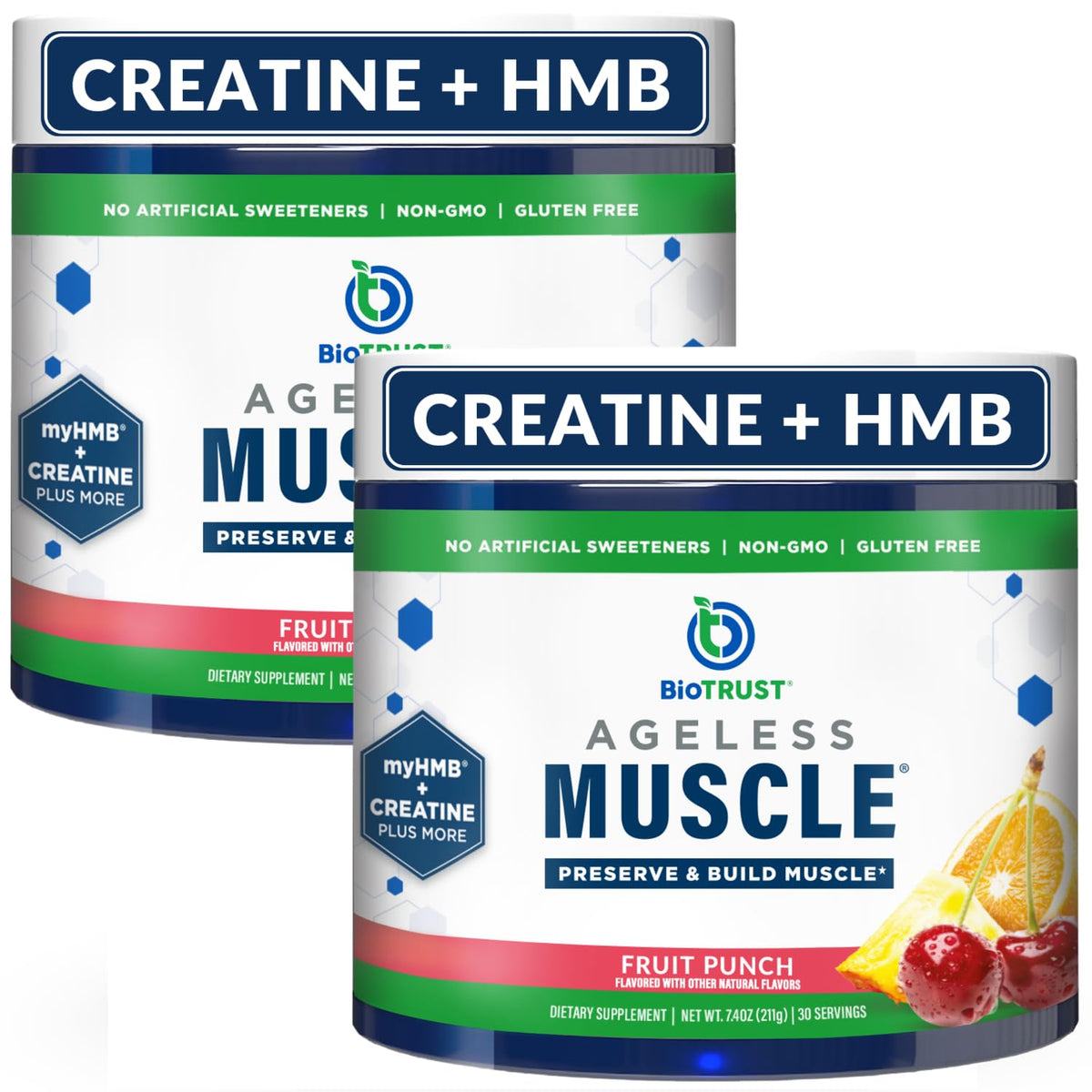 BioTrust Ageless Muscle Builder 2 Pack vue de face avec emballage