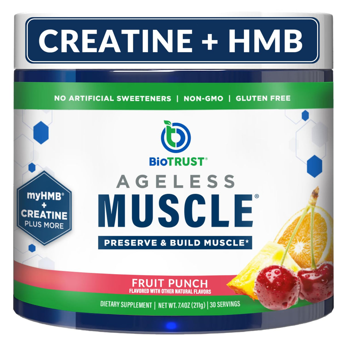 BioTrust Ageless Muscle Builder pot 275g vue de face